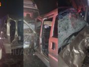 Camión y minivan chocaron frontalmente dejando un herido en la entrada de Aucallama