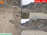 Esta madrugada se reportó, desprendimiento de rocas y piedras en Acos, tras el fuerte sismo