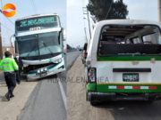 Zbus y combi de Pasamayo protagonizaron accidente de tránsito, solo dejó daños materiales