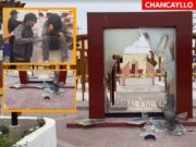Indigente con alteraciones mentales causó disturbios destrozando la imagen de Jesús y faroles de plazuela