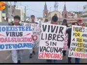 Ciudadanos protestaron en contra de las vacunas y pidieron al estado no solicitar carnet de vacunación