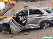 Camioneta se despistó y volcó aparatosamente con una familia y menor de un año perdió la vida