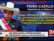 Presidente Castillo : Mi Mayor error es no conocer bien a las personas y creer que son idóneas