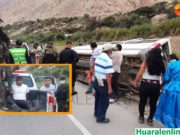 Sayán: delincuentes en persecución volcaron con minivan robada tras desvalijar a pasajeros