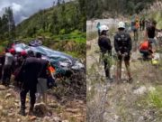 Rescatan cadáver de menor hijo de esposos fallecidos tras despiste de vehículo en Recuay