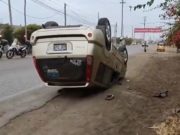 Barranca: Sujeto robó camioneta pero terminó volcando el vehículo