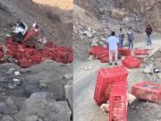 Camión que trasladaba jabas con pollos volcó en ruta alterna Huaral – Trapiche