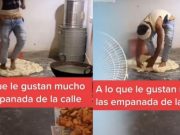 Vendedor ambulante fue captado preparando empanadas con los pies «Harto queso» (VIDEO)