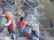 Huancayo: Escolares arriesgan sus vidas cruzando el río con arnés para poder llegar a sus colegios