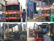 Barranca: lanzan bomba molotov contra camión que estaba estacionado en puerta de ferretería