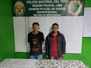 PNP intervino a joven y a menor de edad por el presunto delito de tráfico ilícito de droga