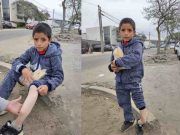 Trujillo: Niño huérfano vende caña de azúcar para recaudar dinero y poder operarse de la pierna