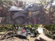 Sayán: vehículo PNP se despistó y chocó salvajemente contra una vivienda