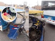 Hombre resultó herido tras impactar salvajemente su mototaxi con couster en la Av. Chancay