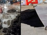 Chancay: Calles amanecieron inundadas tras rotura de tubería ubicada al lado del gran forado ocasionado por Cosco Shipping