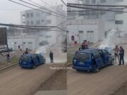 Camioneta se incendió al lado de un grifo de la calle Julio C.Tello causando pánico en los vecinos y transeúntes