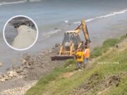 Pese a la inconformidad de los Chancayanos ,realizan trabajos en la playa Chorrillos para la colocación de geotubos