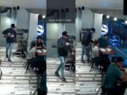 Delincuente extranjero con arma en mano asaltó restobar y en segundos desvalijó a clientes