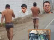 Pobladores capturan, golpean y pasean en ropa interior a dos presuntos ladrones de palta en Hornillos