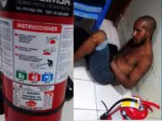 Extranjero fue intervenido tras hurtar extintor de conocida galería en Huaral