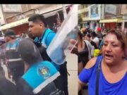 Vendedores ambulantes piden «trabajar» y se enfrentan a fiscalizadores para poder ocupar calles