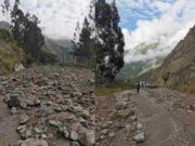 Carretera Churín – Oyón quedó bloqueada por piedras y lodo tras caída de huaico