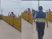 Sujeto causó alboroto tras amenazar con lanzarse desde puente peatonal en Chancay