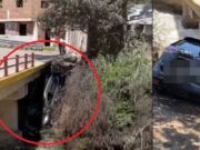 Conductor se salva de morir al caer con su camioneta debajo del puente Palca – Acos Conductor se salva de morir al caer con su camioneta debajo del puente Palca - Acos