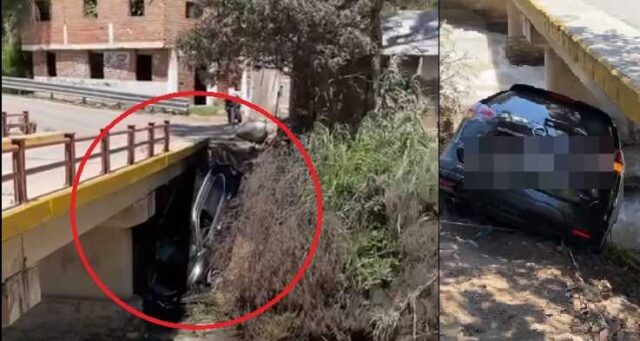 Conductor se salva de morir al caer con su camioneta debajo del puente Palca - Acos