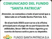 Fundo Santa Patricia: Trabajadores cobraran sus utilidades