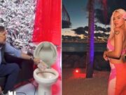 Cantante mexicano Aleks Syntek tira al inodoro disco de Karol G. Cantante mexicano Aleks Syntek tira al inodoro disco de Karol G.