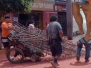 Triciclo cargado de fierros viejos vuelca y hiere a joven madre en boulevard de Chancay Triciclo cargado de fierros viejos vuelca y hiere a joven madre en boulevard de Chancay