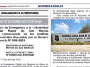 Universidad Nacional Mayor de San Marcos se declara en estado de emergencia por ajuste presupuestal. Universidad Nacional Mayor de San Marcos fue declarada en estado de emergencia de forma oficial por ajuste presupuestal.