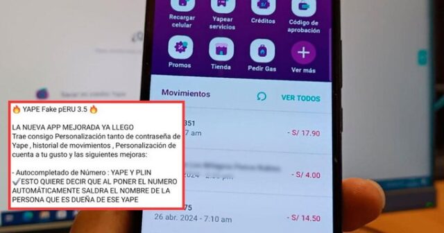 Ciberdelincuentes lanzan falsa app de Yape, Plin y hasta Izipay que simula transferencias.