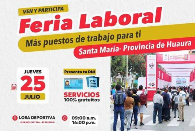 La Dirección Regional de Trabajo realizará Feria Laboral “Tu Chamba Segura” en la losa deportiva Los Pinos