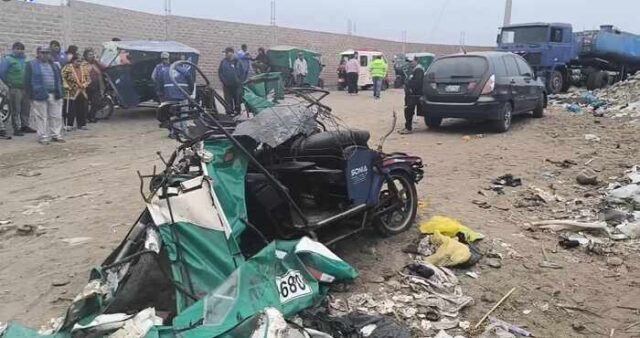 Grave accidente en Chancay: Camión cisterna destroza mototaxi y deja dos heridos de gravedad.