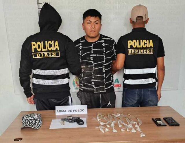 Policía de Huaral interviene sujeto en posesión de droga y un arma de fuego