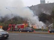 Incendio de grandes proporciones en la Costa Verde. Incendio de grandes proporciones en la Costa Verde.