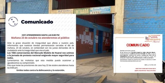 Mercados de Huaral se plegarán al paro nacional de mañana 23 de octubre