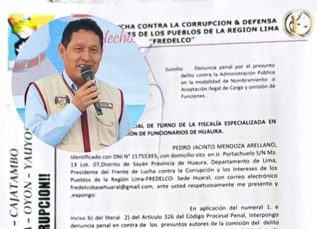 Aucallama Alcalde Edwin Valdivia, regidores y funcionarios denunciados por presuntos delitos de designación ilegal y omisión de funciones.