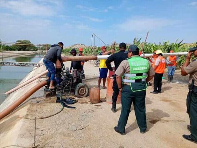 Piura Retiran 50 motobombas que sustraían agua ilegalmente del Canal Norte