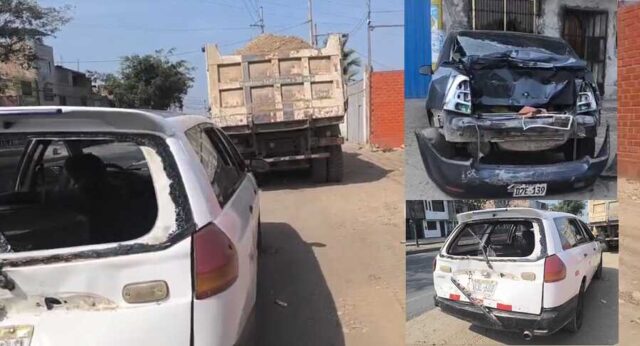 Triple choque en la Av. Chancay deja un herido y cuantiosos daños materiales.