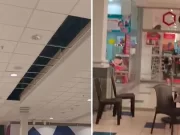 Caen más de 10 baldosas del techo en Plaza Lima Sur de Chorrillos. Caen más de 10 baldosas del techo en Plaza Lima Sur de Chorrillos.