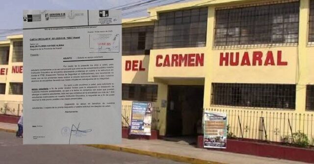 Huaral Colegio Nuestra Señora del Carmen solicita apoyo para adquirir módulos prefabricados