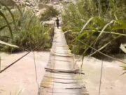 Huaral: Población denuncia que puente colgante Quipullín está por colapsar. Huaral Pobladores exigen nuevo puente ante peligro de colapso del actual.