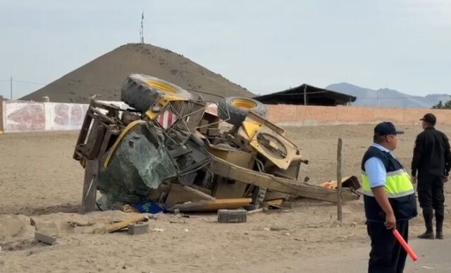 Joven conductor de maquinaria pesada fallece tras sufrir volcadura en Aucallama