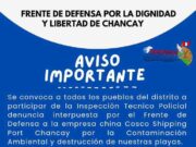 Chancay: Convocan a inspección policial en defensa de playas ante Cosco Shipping. Chancay Convocan a inspección policial en defensa de playas ante Cosco Shipping.