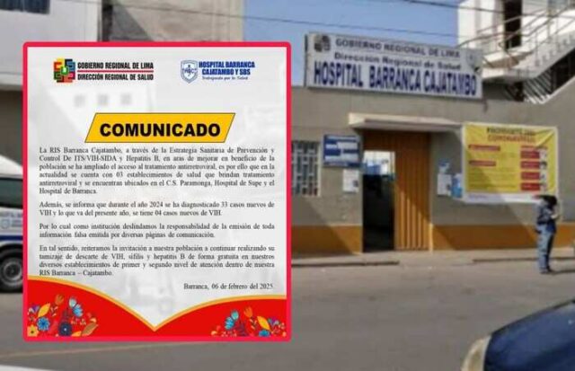 Hospital de Barranca reporta 4 nuevos casos de VIH en 2025