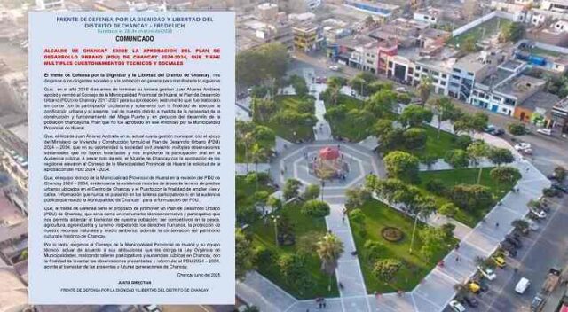 Chancay Frente de Defensa exige reformulación del Plan de Desarrollo Urbano en bien de la ciudadanía.