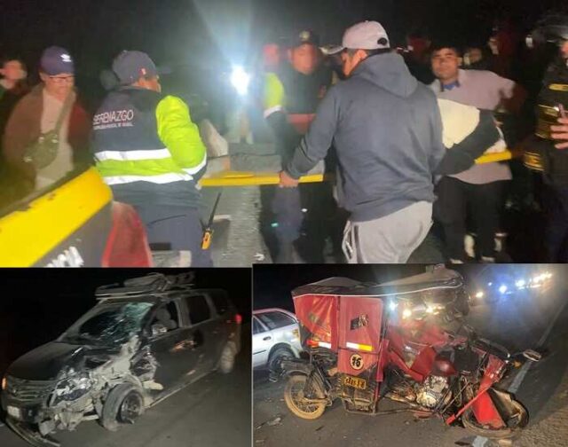 Huaral Choque entre auto y mototaxi deja dos heridos en la carretera Alberto Fujimori